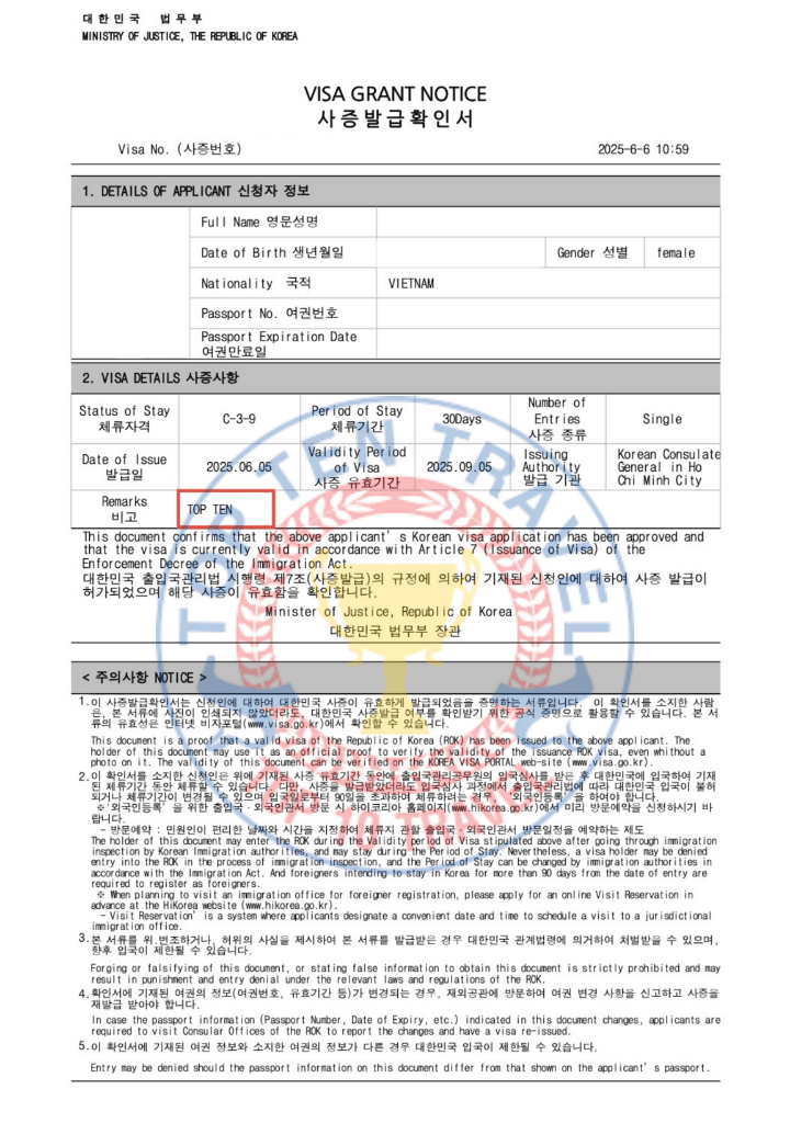 Visa Hàn Quốc 3 Visa Han Visa Top Ten